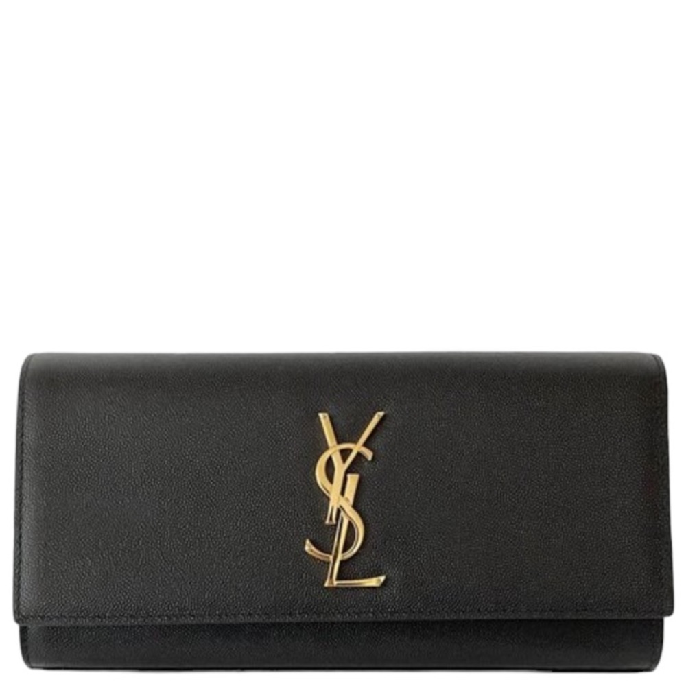 MSRP $1,495 AUTHENTIC YSL Saint Laurent Monogram Kate Clutch Cavier Leather - Picture 8 of 16